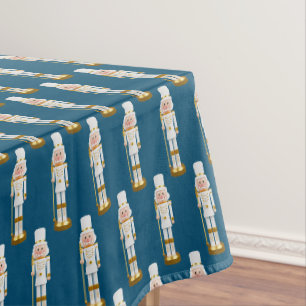 White and gold Nutcrackers Small Tablecloth