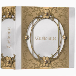 White and Gold Ornate Vintage Frame Binder