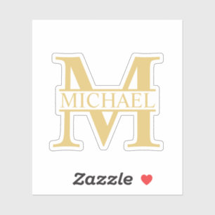 White and Gold Personalized Monogram and Name