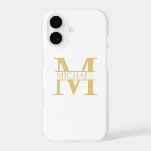 White and Gold Personalized Monogram and Name