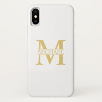 White and Gold Personalized Monogram and Name