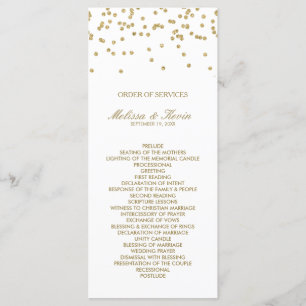 White and Gold Polka-Dots Order of Services Program