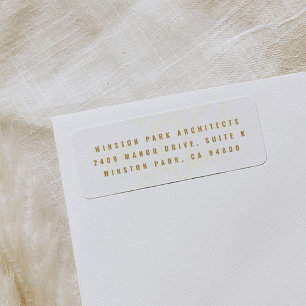 White and Gold Prosperous Branch Return Address