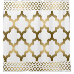 White And Gold Quatrefoil With Border