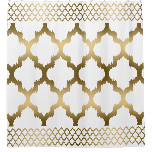 White And Gold Quatrefoil With Border (Front)