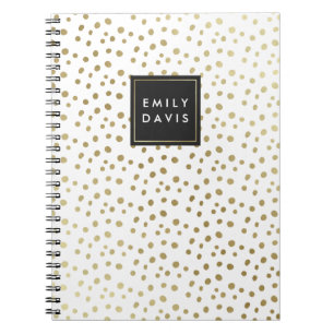 White and Gold Spots Notebook