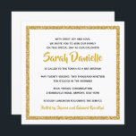 White and Gold Square Bat Mitzvah Invitation<br><div class="desc">This trendy Bat Mitzvah invitation features sparkling faux glitter layered against a solid colour background.  Use the template form to add your own information.  The "Customize" feature can be used to change the font style,  colour and layout.</div>