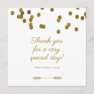 White And Gold Thank You Card