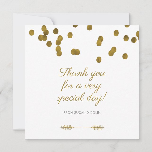 White And Gold Thank You Card (Front)