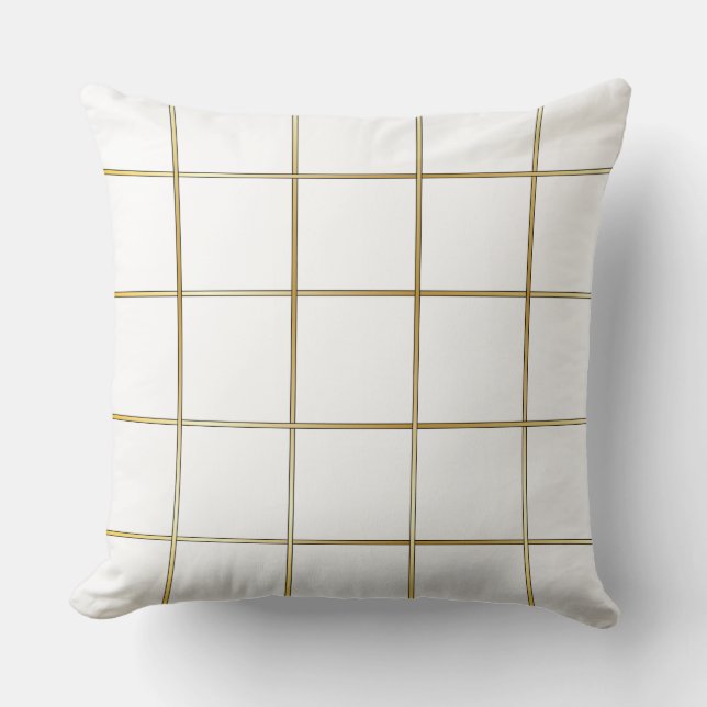 White and gold throw pillow (Front)
