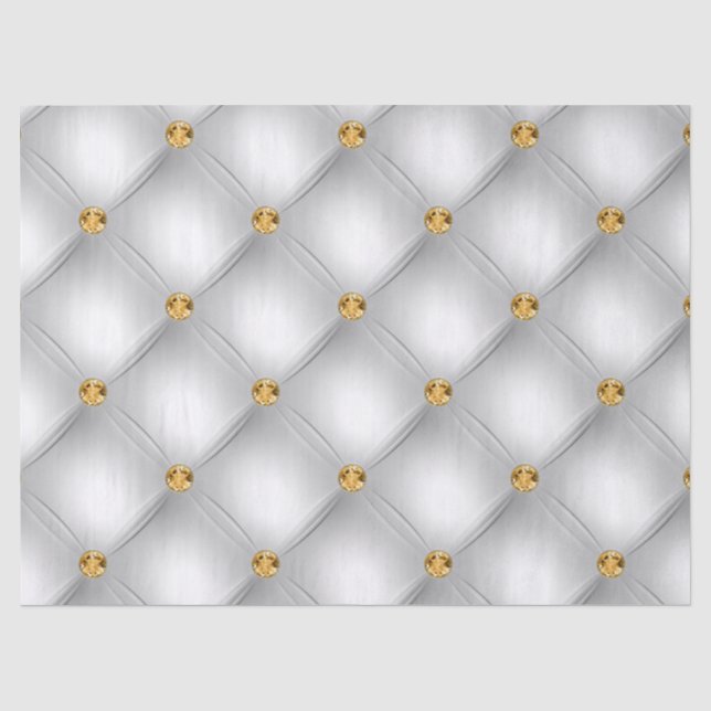 White and Gold Tufted Tissue Paper (Front)