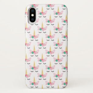 White and Gold Unicorn Face Pattern Case-Mate iPhone Case