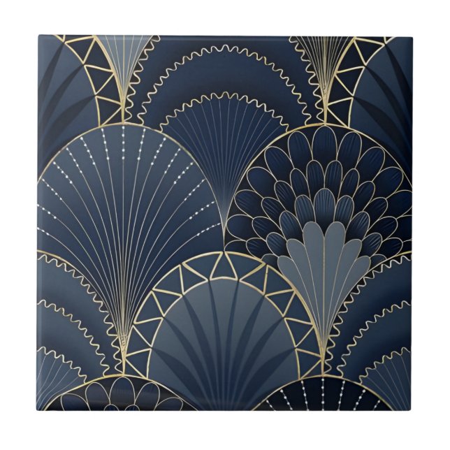 white and gold wall tiles delicate (Front)