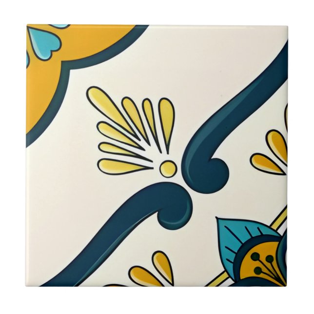 white and gold wall tiles  harmonious floral patte (Front)