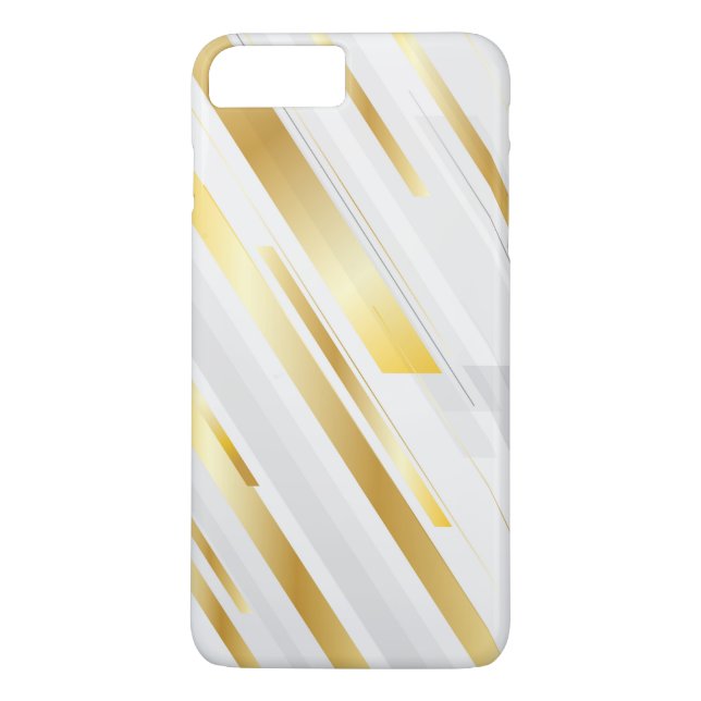 White And Golden Stripes Case-Mate iPhone Case (Back)