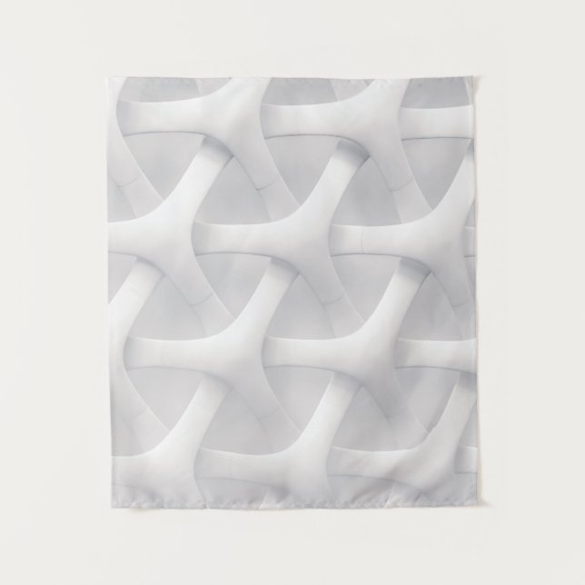 White and gray optical illusion tapestry (Front)