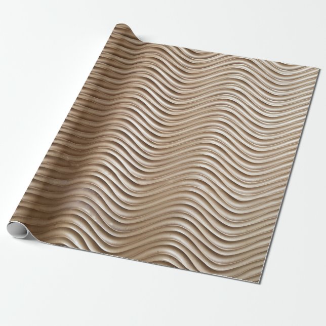 White and gray striped textile wrapping paper (Unrolled)