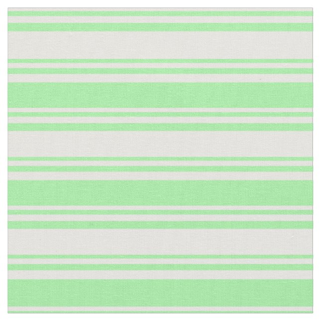 White and Green Coloured Stripes/Lines Pattern Fabric (Close Up)