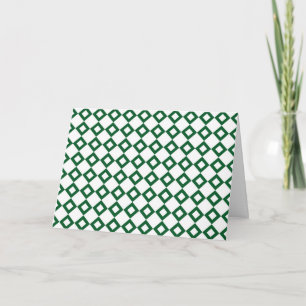 White and Green Diamond Pattern Card