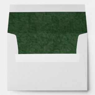 White and Green Faux Textured Wedding Envelope