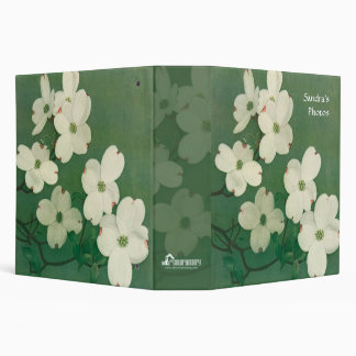 White and Green Flowers 2 inch Binder