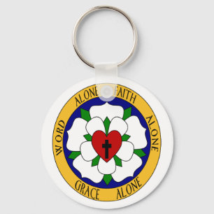White And Green Luther Rose Keychain