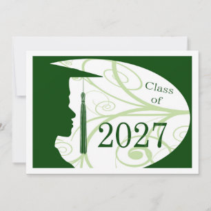 White and Green Man Silhouette 2027 Card