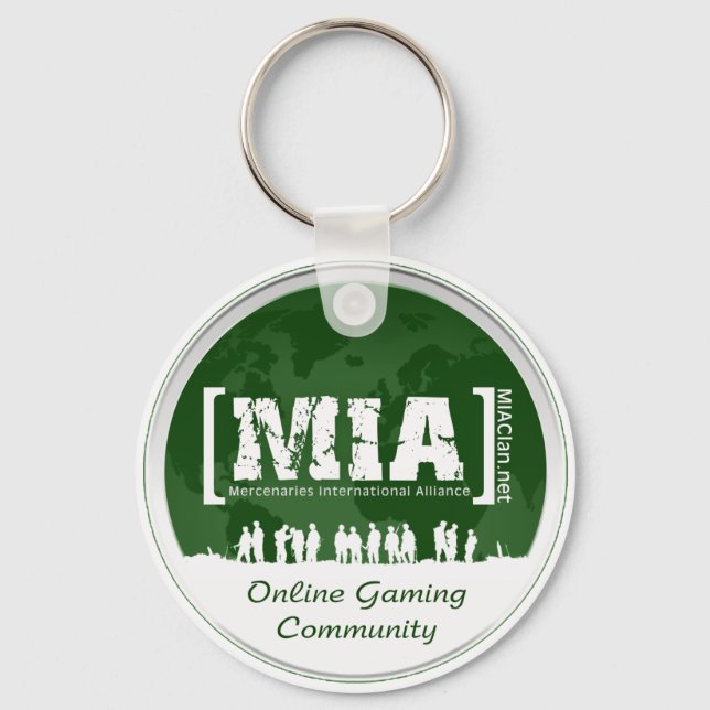 White and Green MIAClan.net Key Chain (Front)