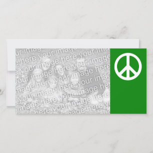 White and Green Peace Symbol