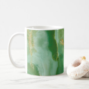 White and green stone texture coffee mug