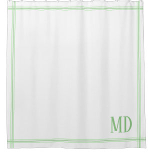  White and Green Striped Custom Initials