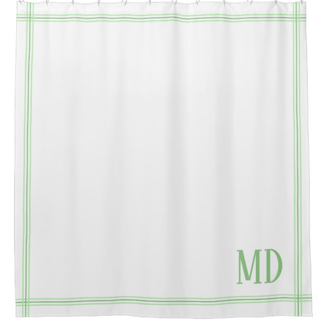  White and Green Striped Custom Initials (Front)