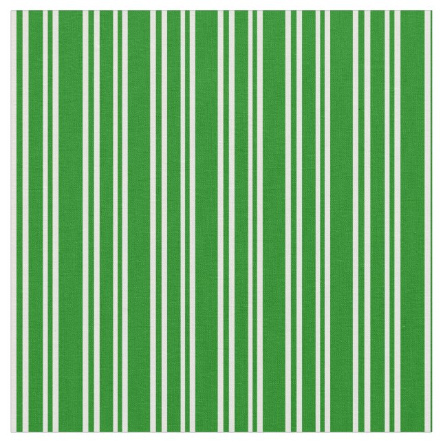 White and Green Striped/Lined Pattern Fabric (Close Up)