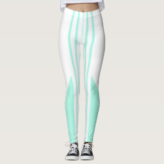 White and Green stripes leggings 