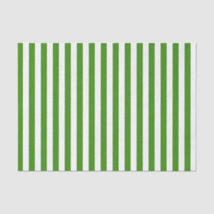 White and Green Stripes Tissue Paper