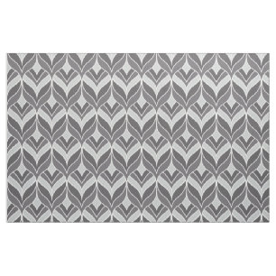 White and Grey Art Deco Pattern Fabric