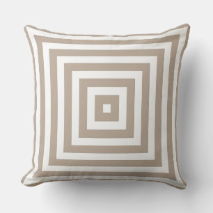 White And Grey  Box Pattern - Throw Pillow