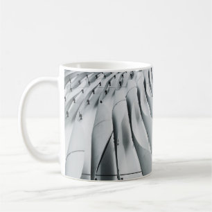 White and grey building structure coffee mug