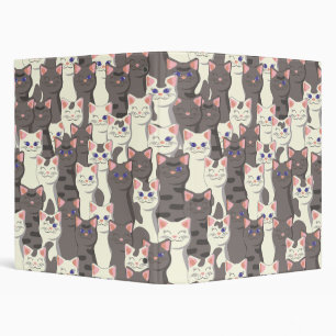 White and grey cats pattern binder
