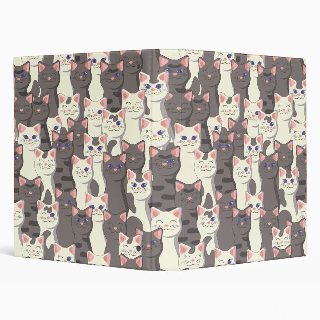 White and grey cats pattern binder (Background)