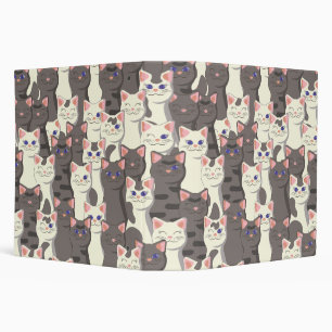 White and grey cats pattern binder
