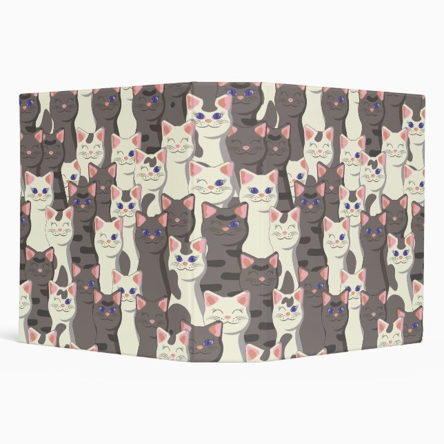 White and grey cats pattern binder (Background)