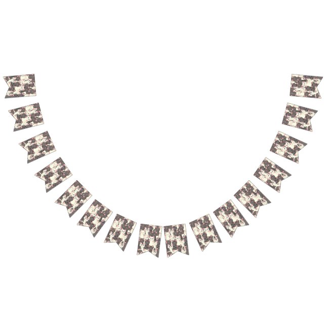 White and grey cats pattern bunting flags (All)