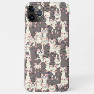 White and grey cats pattern iPhone 11 pro max case