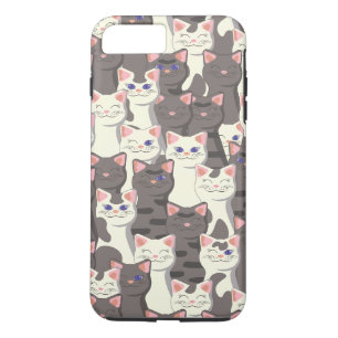 White and grey cats pattern Case-Mate iPhone case