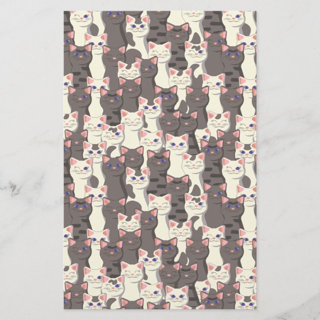White and grey cats pattern flyer (Front)
