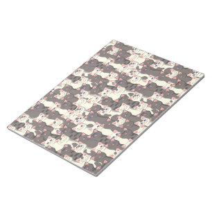 White and grey cats pattern notepad