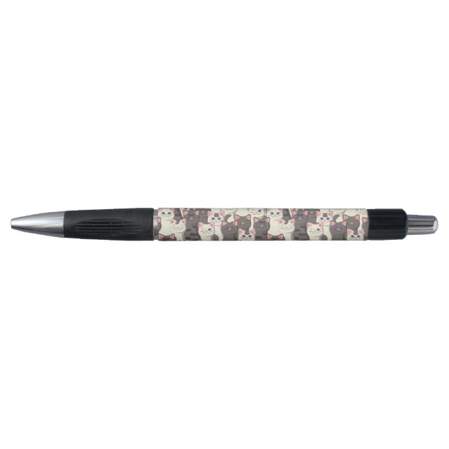 White and grey cats pattern pen (Front)