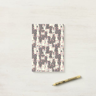 White and grey cats pattern post-it notes