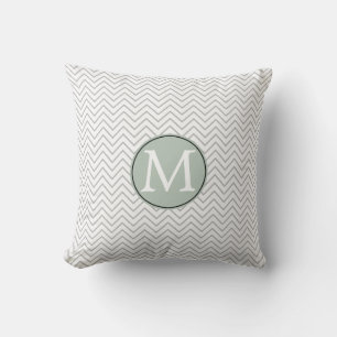 White and Grey Chevron Throw Pillow